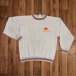 Vintage 49ers White Crewneck Sweater with Red and Yellow Accents